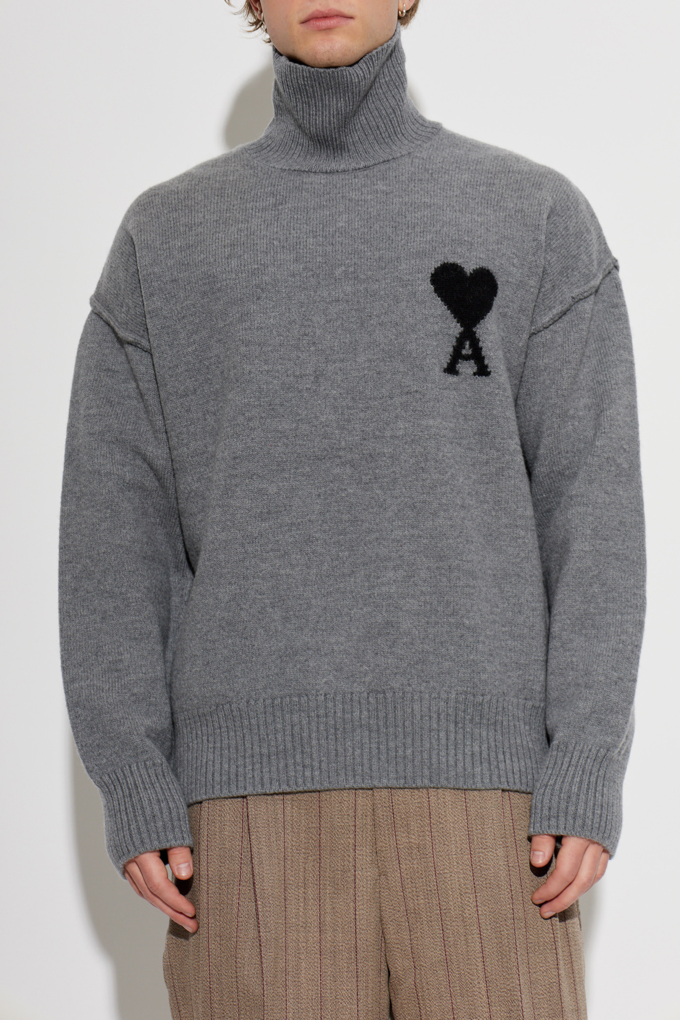Ami Alexandre Mattiussi Wool turtleneck with logo | Men's | Vitkac